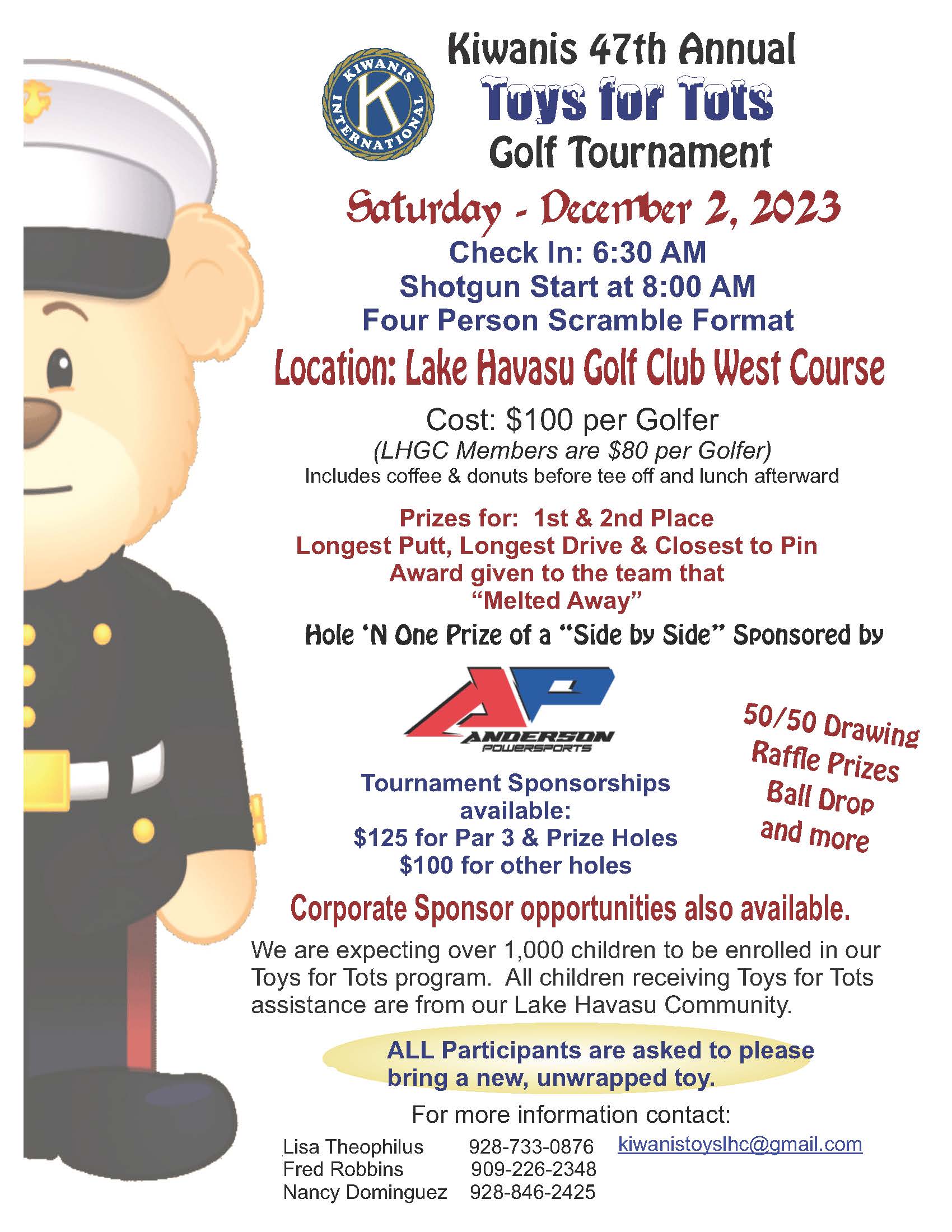 Kiwanis 47th Annual Toys for Tots Golf Tournament